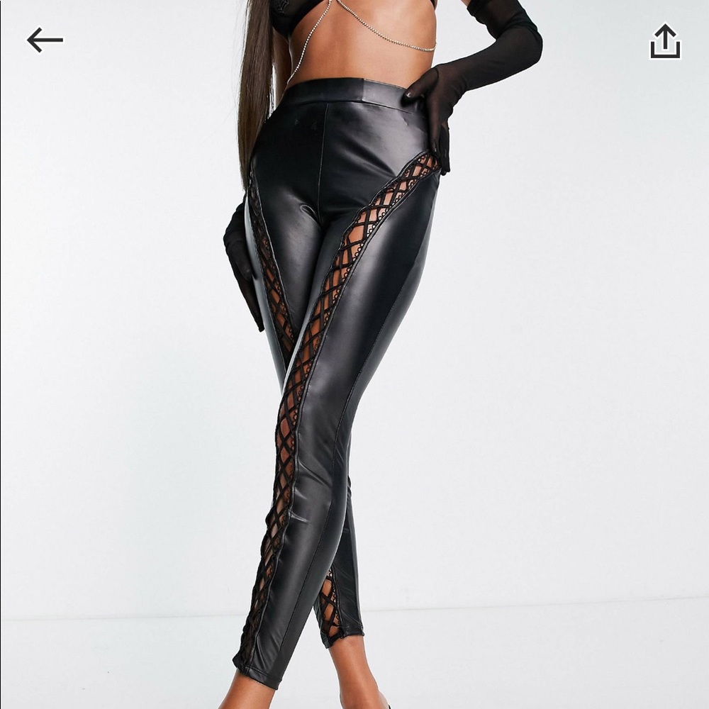 NWT ASOS Anne Summers Matte PU Lace Up Leggings